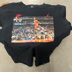 Nike Air Jordan Black T-Shirt with Basketball Graphic